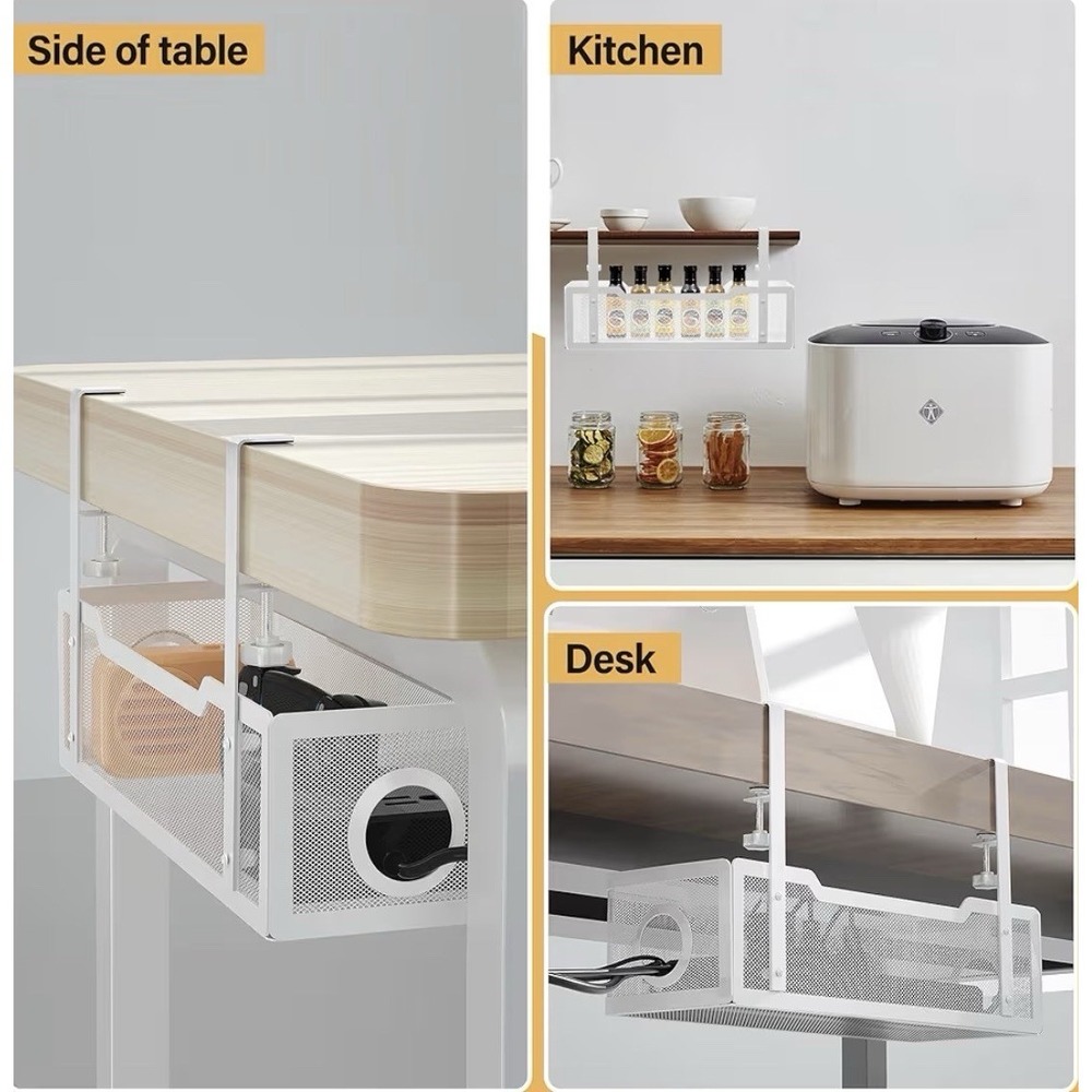 Under Desk Cable Management Tray | No‑Drill Wire‎ Organizer | New | Home Office